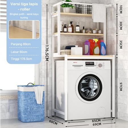 Gambar A.S Rak Laundry Rak Mesin Cuci Rak Penyimpanan Serbaguna Kamar Mandi - Putih dari Arieleza Store undefined Tokopedia