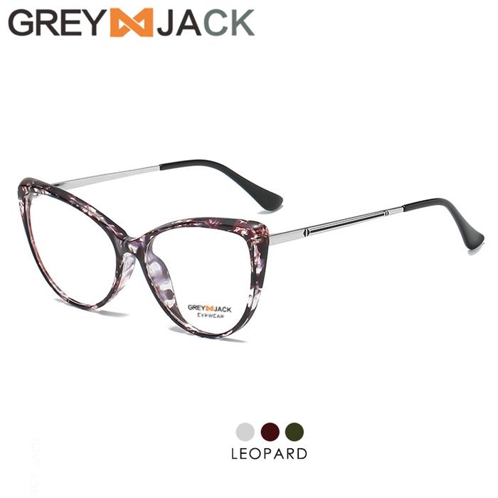 Gambar Grey Jack Frame Kacamata Model Cat Eye Fashion Wanita TR+Metal 7825 - C6 LEOPARD, FRAME SAJA dari Grey Jack Eyewear undefined Tokopedia