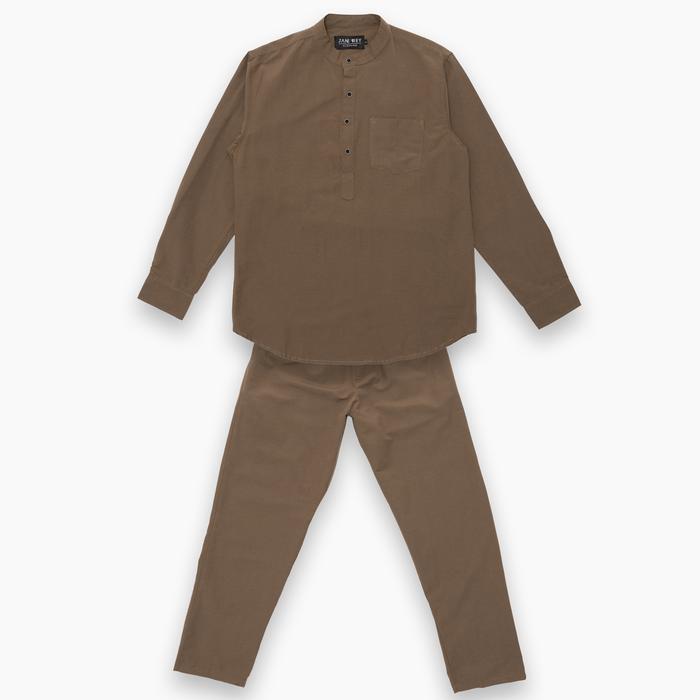 Gambar Jane Frey Clothing Setelan Kurta Pria 8105 Long Kurta Set M-XL - P Dusty Brown, XXL dari Jane Frey Clothing undefined Tokopedia