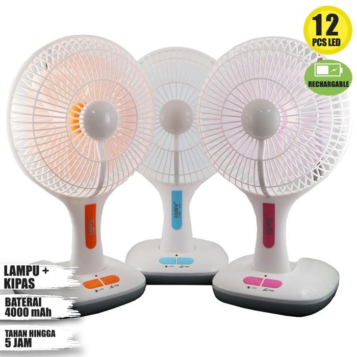 Gambar Kipas Lampu Emergency LB L688 Tahan 5 Jam 12 LED Lampu - PUTIH RANDOM - LUBY L688 dari tokokadounik koleksi undefined Tokopedia