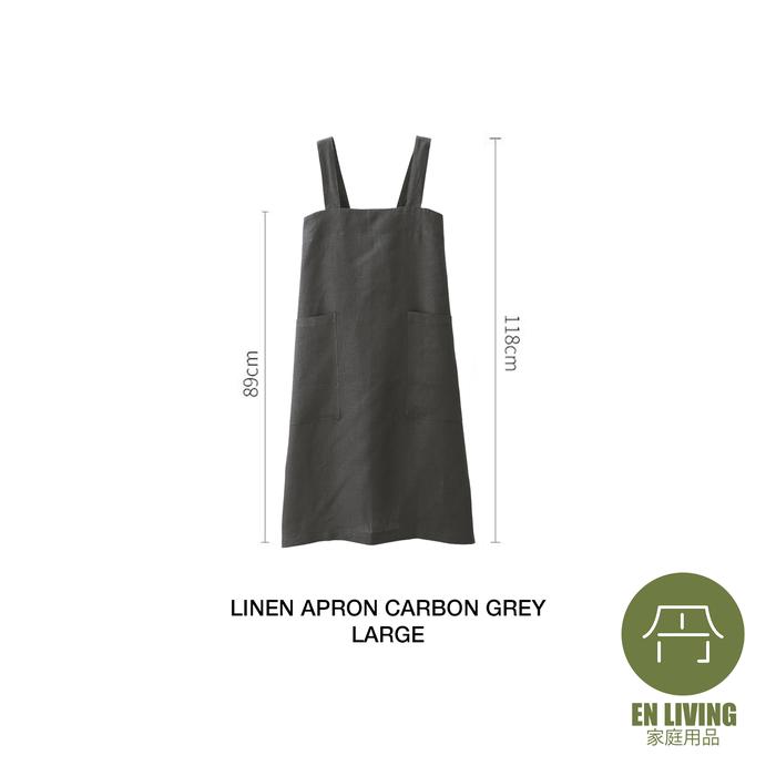 Gambar EN LIVING Linen Apron CARBON GREY / Celemek / Celemek Dapur / Apron - L dari EN LIVING undefined Tokopedia