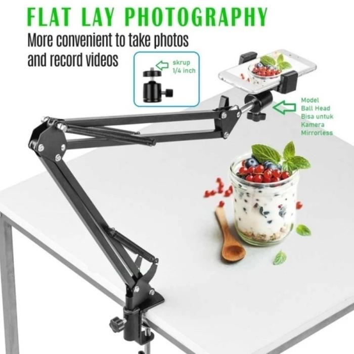 Gambar Overhead Ring Light+Flexible Arm Stander tripod Mount 26cm light kit - No Ringlight dari ZoMi Official Shop undefined Tokopedia