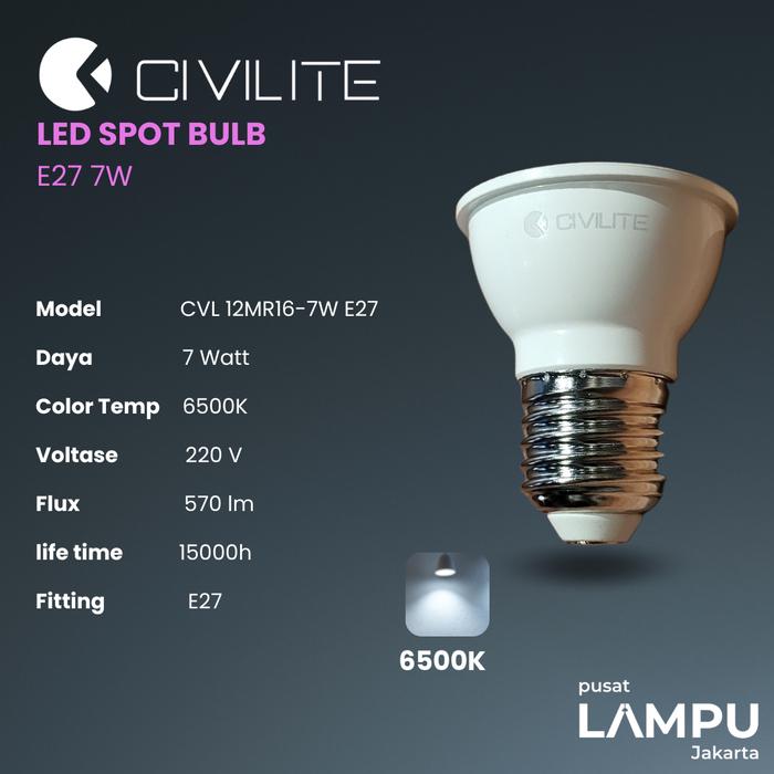 Gambar CIVILITE LED Spot E27 Ulir 7W 220V indoor use only - 6000K dari Pusat Lampu Jakarta undefined Tokopedia