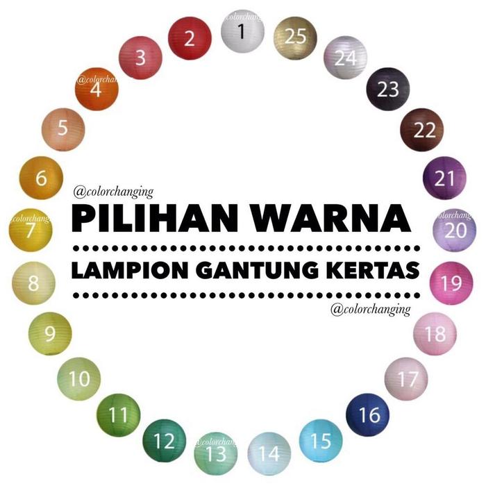 Gambar lampion kertas / hanging lantern 40 cm - RANDOM dari Tobias lee undefined Tokopedia