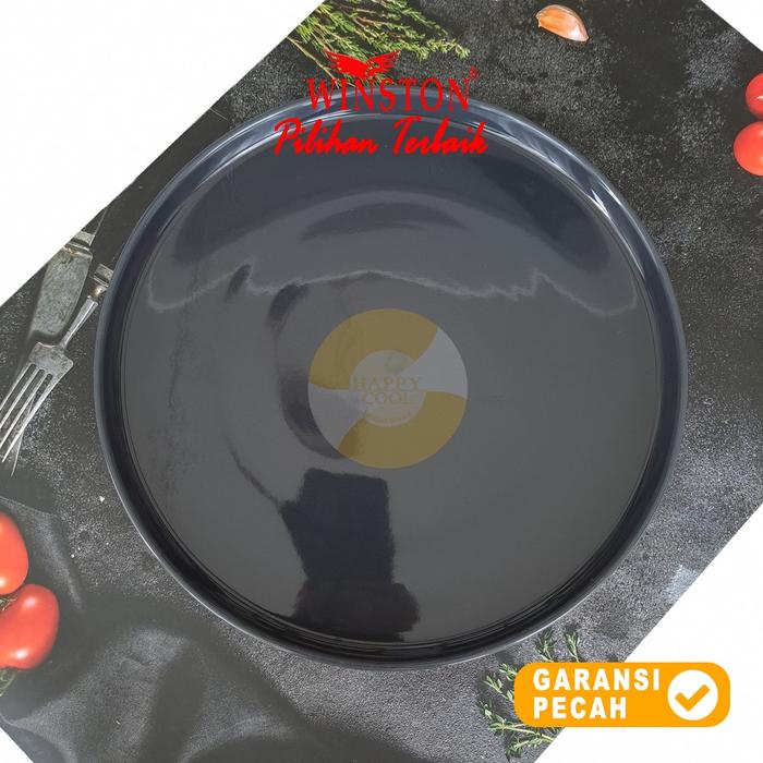 Gambar WINSTON 1pcs HIJAU Piring Pizza Keramik 10.25in | Piring Pasta 26cm - Abu-abu dari HappyCool Houseware undefined Tokopedia