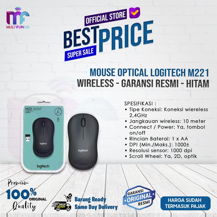 Gambar Mouse Optical LOGITECH M221 Wireless - Garansi Resmi - Hitam dari Multifungsi Online undefined Tokopedia