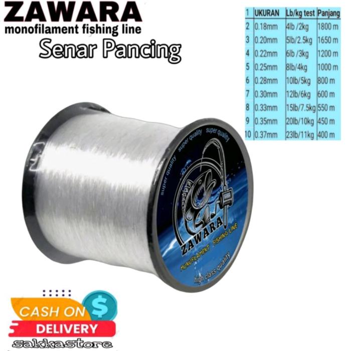 Gambar Senar pancing bening 1800 meter anti keriting ZAWARA fishingline - roll besar, 0.16 /3lbs dari sakkafishing undefined Tokopedia