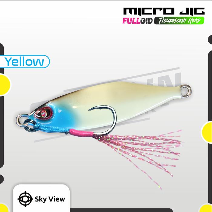 Gambar Micro Jig 10 Gram Metal Umpan Full GID Neon Head Set Single Assist 10g - Biru dari Skyviu undefined Tokopedia