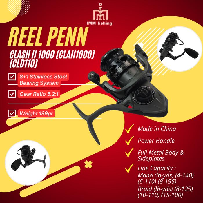 Gambar REEL PENN CLASH II | Alat Gulungan Pancing | Spinning | Metal Body - CLAII 1000 dari Imm Fishing undefined Tokopedia