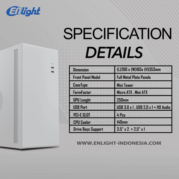 Gambar ENLIGHT EN-200 PSU300W 1FAN 8CM EN200 MATX - Putih dari silicon ONE Computer undefined Tokopedia
