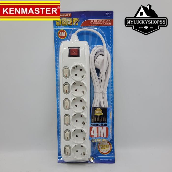 Jual Kenmaster Stop Kontak Colokan Listrik 6 Socket Lubang On Off F-66 ...