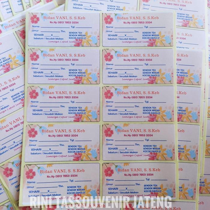 Gambar Label obat sirup bidan - UK. 7,6x3,8 dari RINI TASSOUVENIR JATENG undefined Tokopedia