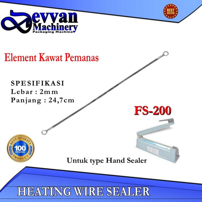 Gambar Plat Kawat Pemanas Hand Impulse Sealer 2mm Heating Wire Plat Pemanas - FS-200 dari DEVVAN MACHINERY undefined Tokopedia