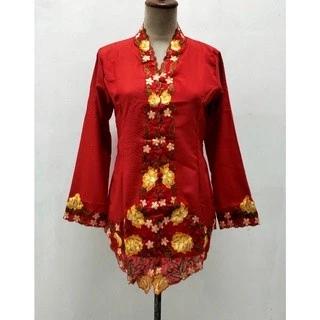 Gambar Kebaya Encim Baju Adat Wanita Dewasa Pakaian Tradisional Jogja Solo - Merah, M dari Pison Shop undefined Tokopedia