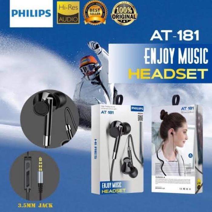 Gambar Headset Handsfree Philips AT-181 Enjoy Music Suara Bagus dari Kita Store1_NEW undefined Tokopedia