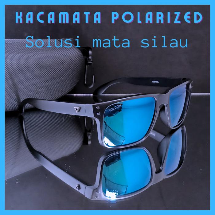 Gambar VOLCOM ORIGINAL Kacamata Hitam Polarized  Pria Sporty Anti Silau Uv Biru Frame - matte blue dari TRIPLESOPTIK undefined Tokopedia