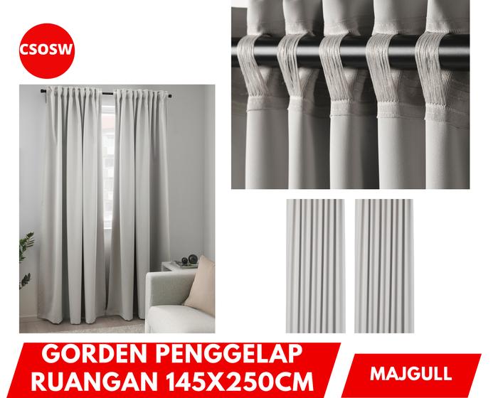 Gambar Gorden Penggelap Ruangan 1Pair @ 145x250cm Room Darkening Curtain MAJG - Abu Muda dari CSOSW undefined Tokopedia