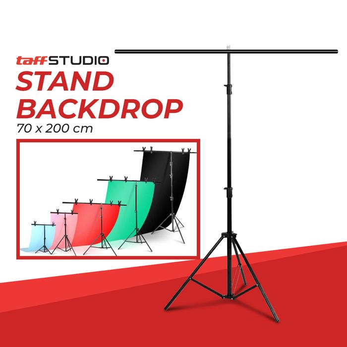 Gambar Tripod Stand Backdrop Mini Portable Background TaffSTUDIO Foto Produk - 70x200cm 2clamp dari NetLook Store undefined Tokopedia