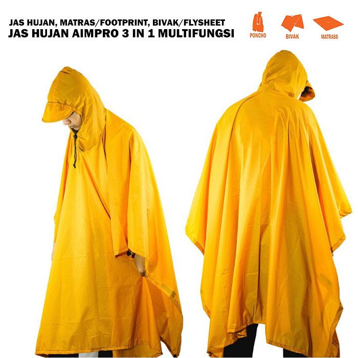 Gambar JAS HUJAN PONCO - JAS HUJAN PONCHO - RAINCOAT - FLYSHEET - BIVAK - Kuning dari AIMPRO INDONESIA undefined Tokopedia