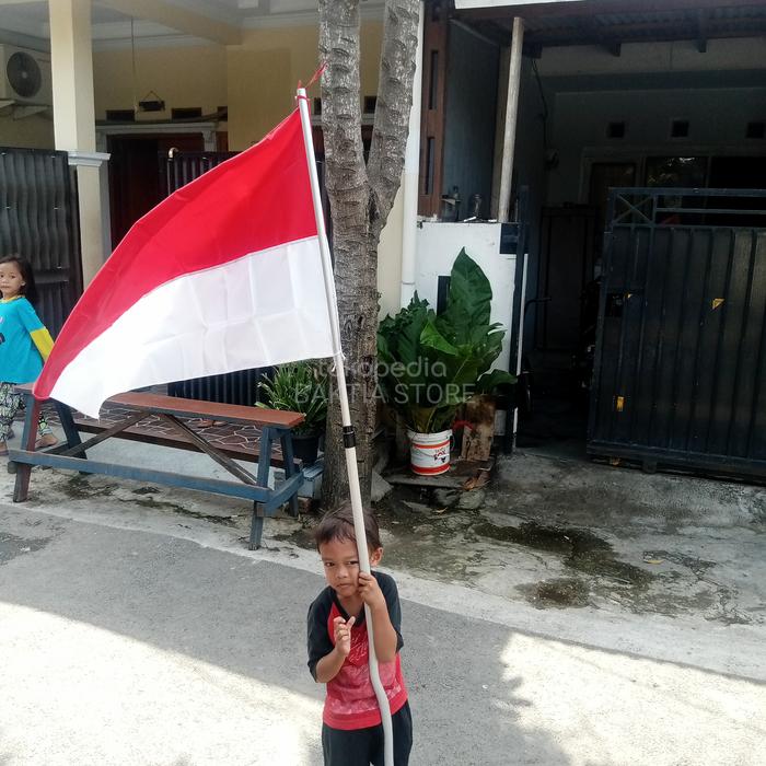 Gambar TIANG BENDERA PENGGANTI BAMBU BAHAN ALUMINIUM STAINLESS - TIANG + BENDERA dari BAKTIA STORE undefined Tokopedia