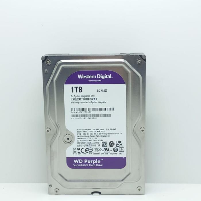 Hardisk 1TB WD Purple Sata HDD Internal 1TB For Cctv DVR WD PURP di  Rako Techno Tokopedia
