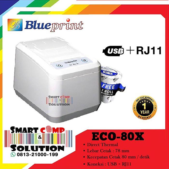 Gambar Printer Kasir Thermal 80mm USB Bluetooth Blueprint ECO80 ECO80D ECO80X - ECO80X - USB dari Smart Comp & Solution undefined Tokopedia