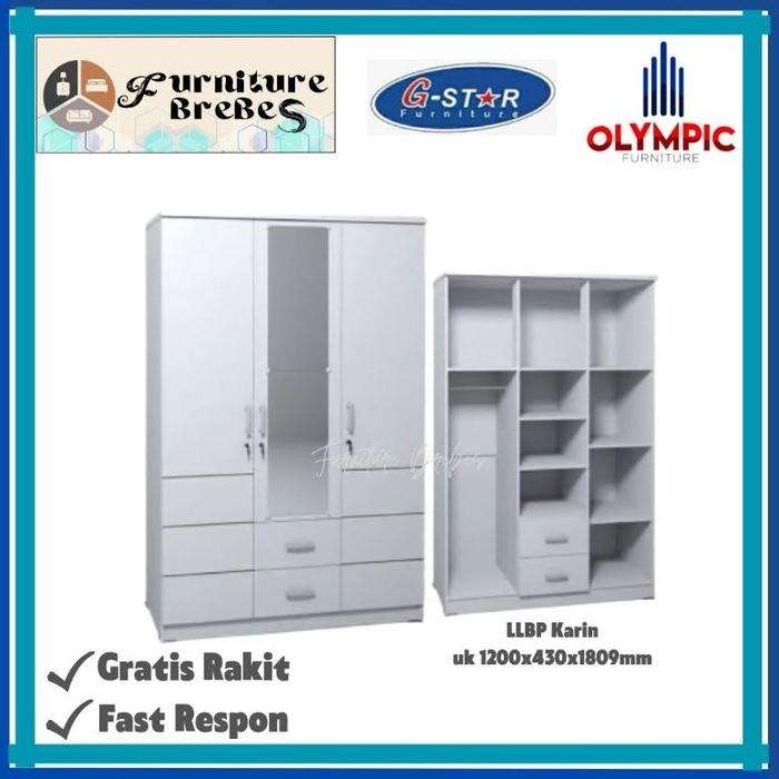 Gambar PROMO Lemari Pakaian 3 Pintu ada Laci Olympic Termurah Brebes Tegal - LLBP Karin dari Auluxury undefined Tokopedia