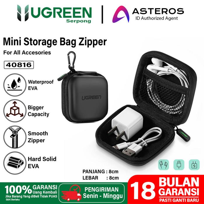 Gambar UGREEN Case Earphone Hardcase Protective Solid Mini Cover Bag - EVA-Black dari Duta Suara Electronics undefined Tokopedia