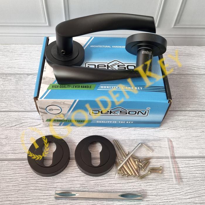 Gambar Gagang Lever Handle Pintu Kayu Dekkson Dekson LHR 2001 Black Hitam - Handle dari GoldenkeyMK undefined Tokopedia
