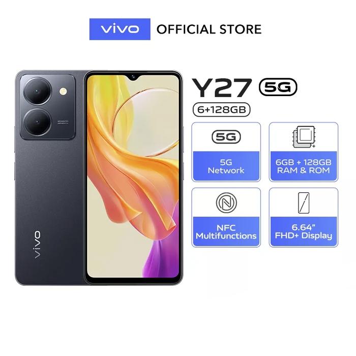 Gambar HP VIVO Y27 5G 6/128 GB - VIVO Y 27 5G RAM 6GB ROM 128GB GARANSI RESMI - Mystic Black dari Cahaya Store Cell undefined Tokopedia