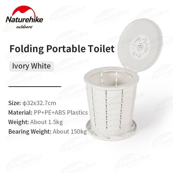 Gambar TOILET / CLOSET PORTABLE CAMPING LIPAT NATUREHIKE NH22SJ00B - TOILET IVORY dari Bai Outdoor undefined Tokopedia