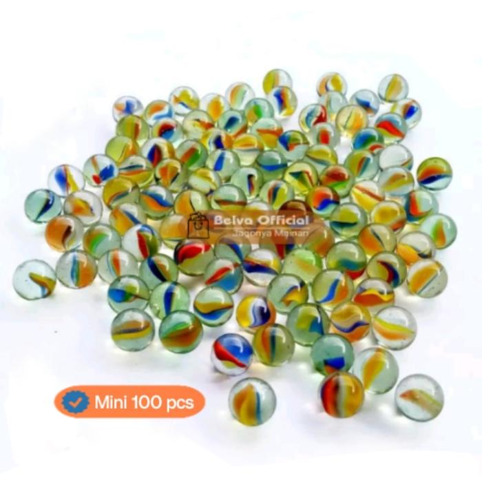 Gambar kelereng kecil mini isi 200 pcs gundu neker marbel - BLB 100 Butir dari BelvaToys undefined Tokopedia