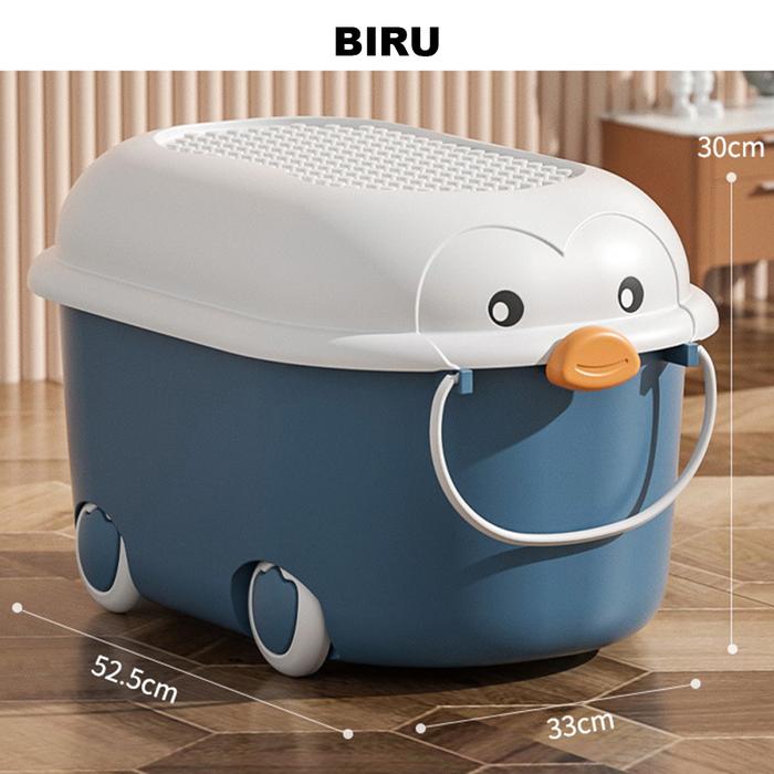 Gambar TOBIE - Penyimpanan Container Box Mainan Anak Multifungsi Storage Box - Big Blue dari Haver Home undefined Tokopedia