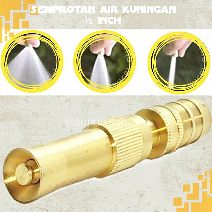 Gambar SEMPROTAN AIR lurus KUNINGAN ukuran 1/2 inci ½inch jet water - lurus kuning dari Starindo.san undefined Tokopedia
