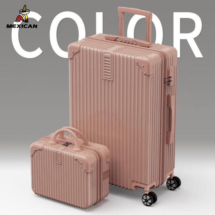 Gambar MEXICAN A916 Koper 2 in 1 Koper Import size 24/22/20 Inch Set 14 inch - PINK, 20 INCH dari Mexican Official store undefined Tokopedia