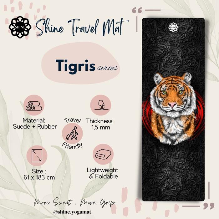 Gambar Shine Suede Travel Mat 1.5mm Matras Yoga Motif - Tigris dari Shineyogamat undefined Tokopedia