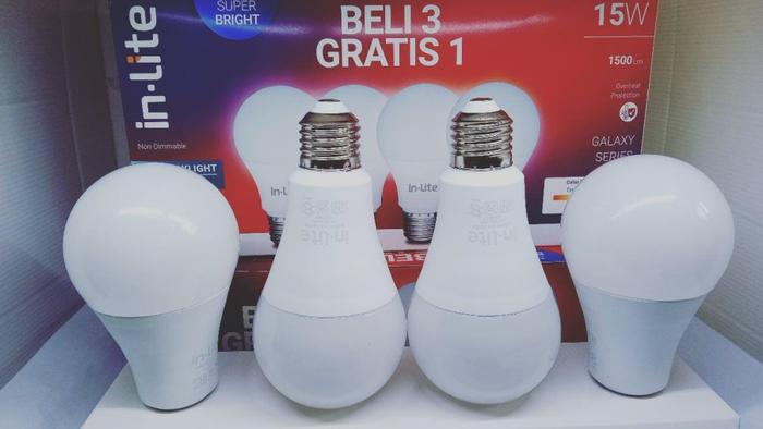Gambar Led Bulb Paket Inlite In Lite 5W 7W 9W 12W 15W Watt 3 Free 1 KUNING - 15Watt dari MitraLampu88 undefined Tokopedia