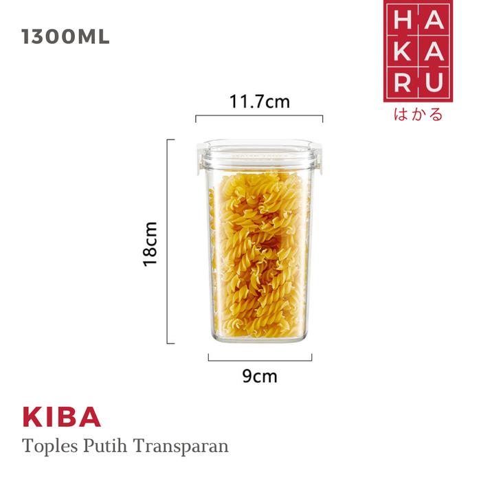 Gambar Kotak Toples Penyimpanan Makanan Tutup Putih Transparan Kedap Udara - 1300ML dari Hakaru Home Living undefined Tokopedia