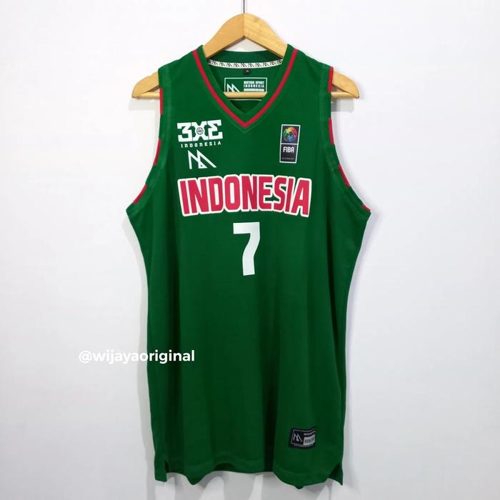 Gambar JERSEY BASKET ORIGINAL TIMNAS 3X3 INDONESIA NOMOR RANDOM - HIJAU - M dari WijayaBasket undefined Tokopedia