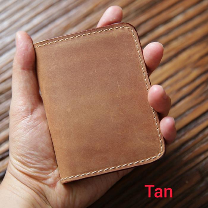 Gambar Card Holder Slim Kulit Asli - Dompet Kartu Pria - Dompet Kartu Wanita - Coklat Muda dari JM leatherShop undefined Tokopedia