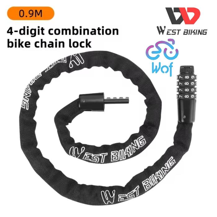 Gambar West Biking 089 Kunci Gembok Sepeda 4-Digit Combination Lock YP0705089 - Black 90cm dari Wof Wheel of Fortune Official undefined Tokopedia