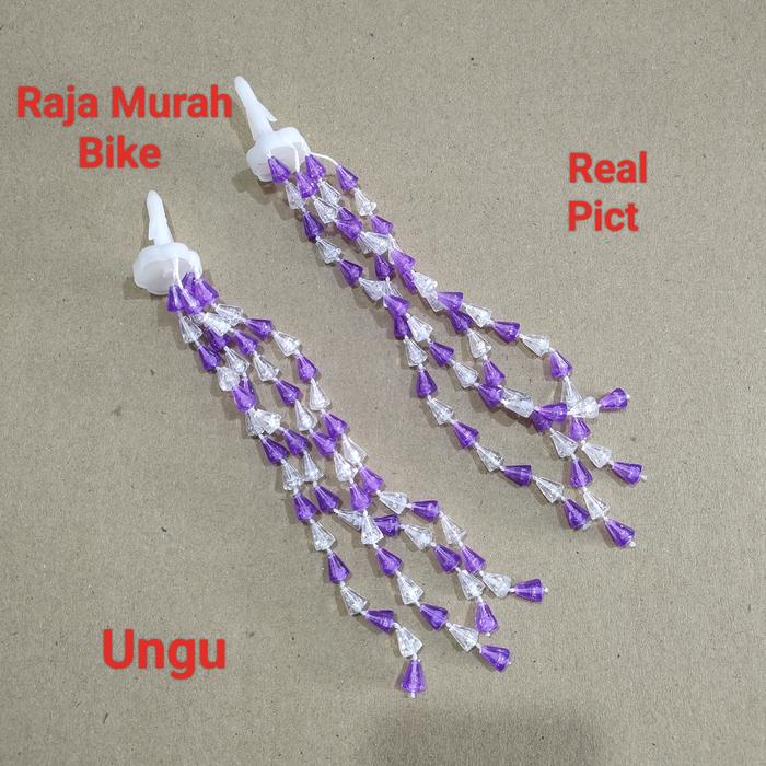 Gambar Variasi Rumbai Rumbai Sepeda Anak Hiasan Stang Sepeda Rumbai Stang - Ungu dari Raja Murah Bike undefined Tokopedia