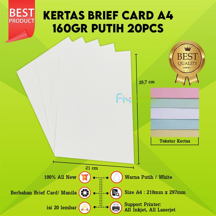 Gambar Kertas / Karton BC (brief card) / Manila Putih dan Warna A4 160 Gsm - 20 Lembar, Hijau Muda dari FixPrint Tangerang undefined Tokopedia