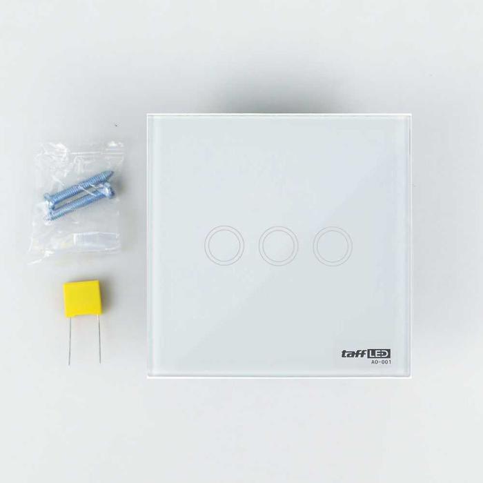 Gambar Saklar Lampu Rumah LED Touch Screen Luxury Light Panel 110-240V 0.02W - Putih 3 Gang dari Home Depot Jakarta undefined Tokopedia