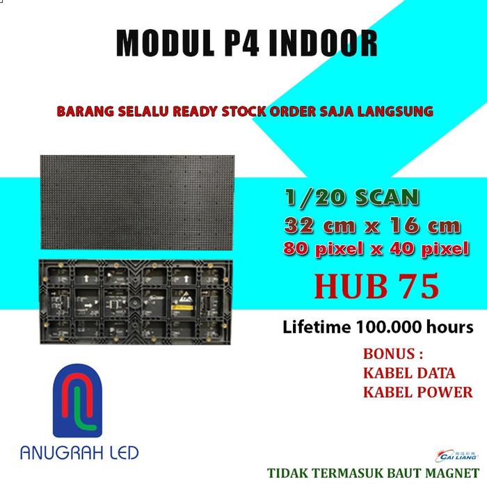 Gambar PANEL LED MODUL MODULE P2.5 P4 P5 RGB FULL COLOR INDOOR - P4 RGB INDOOR dari ANUGRAH LED KLATEN undefined Tokopedia