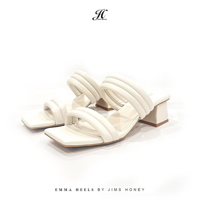 Gambar SANDAL WANITA SIMPEL ELEGANT KASUAL JIMS HONEY EMMA HEELS - Putih, 40 dari Aghnia Official Shop undefined Tokopedia