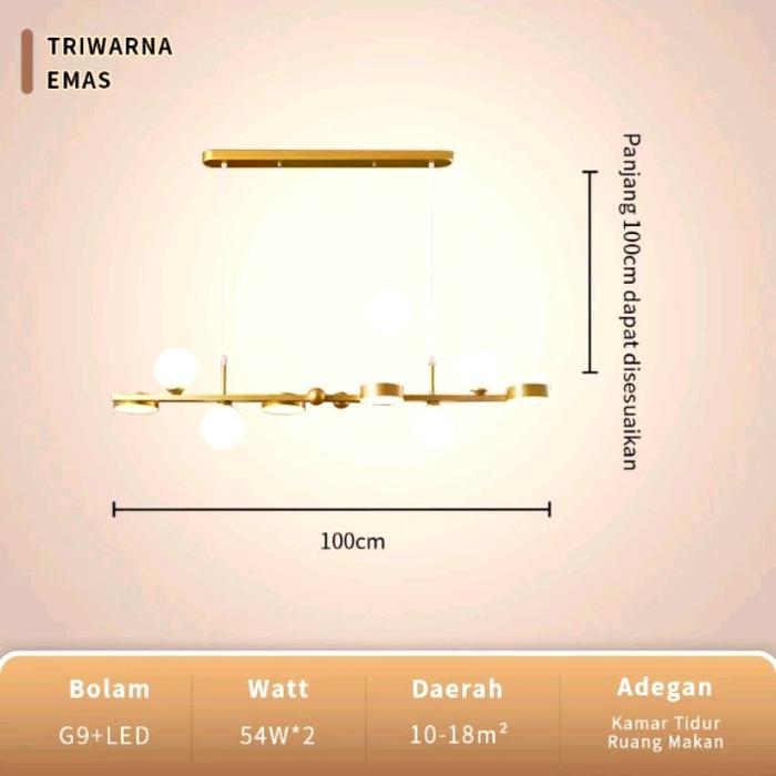 Gambar Lampu gantung hias ruang meja makan minimalis led - 8 Head 100cm dari HOME LAMP DECOR undefined Tokopedia