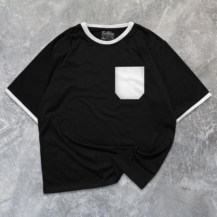 Gambar Kaos Oversize Bag T-Shirt Cowo Premium Kaos Big Size - Hitam, S dari RisRus Official undefined Tokopedia