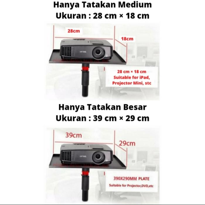 Gambar Stand Tripod Proyektor, Bracket Standing Tripod Projector Adjustable - Hanya Nampan, Nampan Medium dari Setia Electronic undefined Tokopedia