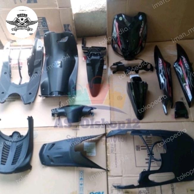 Gambar Cover full bodi Yamaha Mio sporty halus kasar 2005-2008 kuning - hitam+strping dari Iman motor 94 undefined Tokopedia